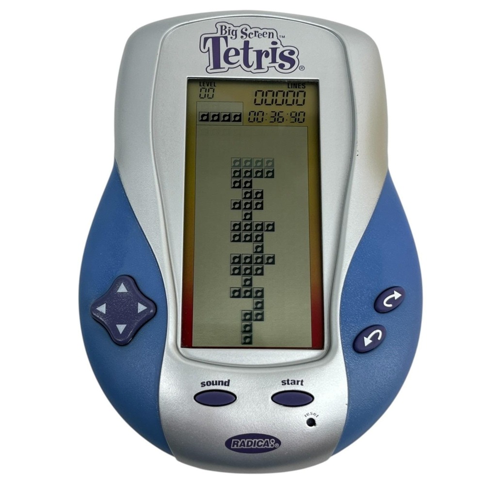 Big Screen Tetris Radica 2002 Handheld Electronic Game Tested/Working